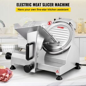 commercial meat slicer, 200w electric deli food slicer, 350 400rpm meat slicer with 8" carbon steel blade, 0 0.47 inch adjustable thickness electric meat slicer for home and commercial use