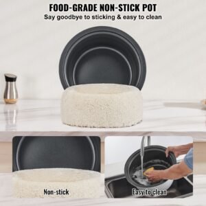 commercial rice cooker, 60 cup rice cooker, 13.74 qt / 13 liter large rice cooker and warmer with nonstick inner pot, fast cooking and 24 hour keep warm, with rice cup and paddle, for restaurant