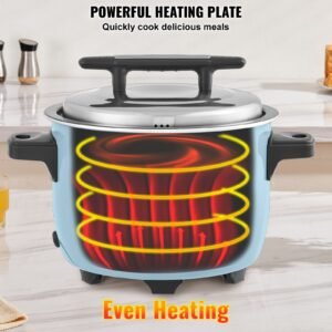 commercial rice cooker, 60 cup rice cooker, 13.74 qt / 13 liter large rice cooker and warmer with nonstick inner pot, fast cooking and 24 hour keep warm, with rice cup and paddle, for restaurant