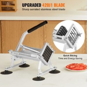 commercial vegetable slicer, 1/2 inch fruit slicer, stainless steel and aluminum alloy vegetable cutter slicer machine, manual slicer with non slip feet, for radishes, onions, potatoes, lemons