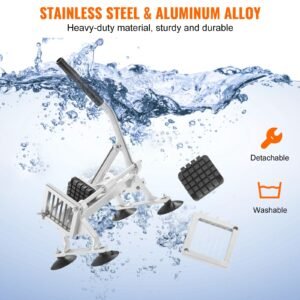 commercial vegetable slicer, 1/2 inch fruit slicer, stainless steel and aluminum alloy vegetable cutter slicer machine, manual slicer with non slip feet, for radishes, onions, potatoes, lemons