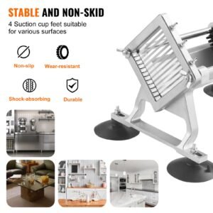 commercial vegetable slicer, 1/4 inch fruit slicer, stainless steel and aluminum alloy vegetable cutter slicer machine, manual slicer with non slip feet, for radishes, onions, potatoes, lemons