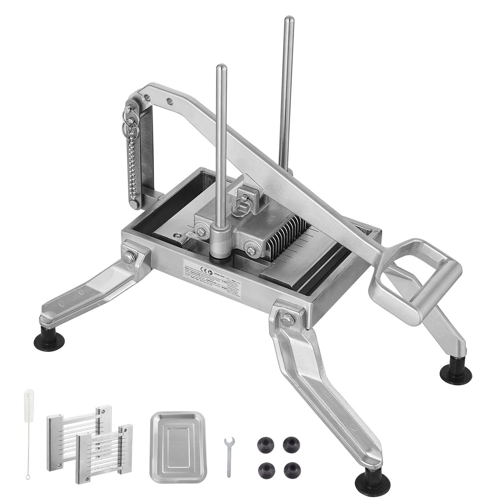commercial vegetable slicer, 3/8" and 3/16" tomato slicer, stainless steel and aluminum alloy vegetable cutter slicer, manual tomato slicer with non slip feet, for tomatoes, potatoes, onions