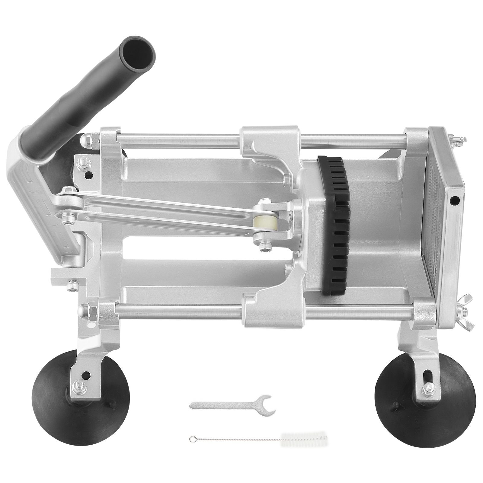 commercial vegetable slicer, 3/8 inch fruit slicer, stainless steel and aluminum alloy vegetable cutter slicer machine, manual slicer with non slip feet, for radishes, onions, potatoes, lemons
