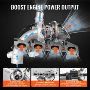 complete turbo turbocharger chevy chevrolet cruze 2011 2015 with gasket kit and solenoid valve, sonic 2012 2020 & trax 2013 2021 & buick encore 2013 2021 turbo charger compatible 1.4l