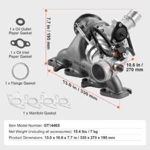 complete turbo turbocharger chevy chevrolet cruze 2011 2015 with gasket kit and solenoid valve, sonic 2012 2020 & trax 2013 2021 & buick encore 2013 2021 turbo charger compatible 1.4l