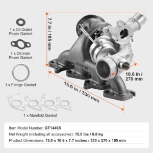 complete turbo turbocharger chevy chevrolet cruze 2011 2015 with gasket kit, sonic 2012 2020 & trax 2013 2021 & buick encore 2013 2021 turbo charger compatible 1.4l replace# 55565353