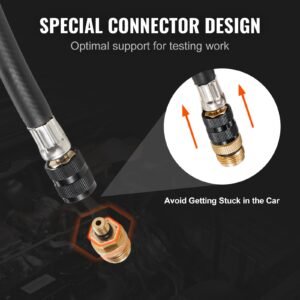 compression tester adapter kit, 9 pcs automotive engine cylinder leak down compression test, accurate dual scale pressure gauge 0 300 psi, with long reach hoses and case for engine cylinders