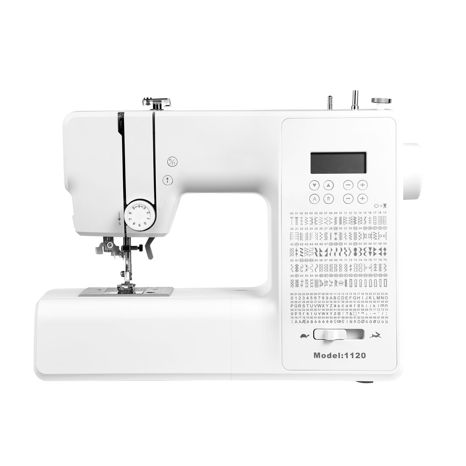 computerized sewing machine, 200 stitch applications, with lcd screen, foot pedal and led light, heavy duty metal frame, digital sewing machine with powerful motor for crafts and mending