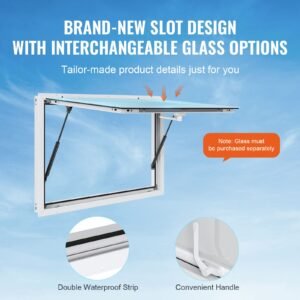concession window for food truck, 36"x24" aluminum alloy food truck service window, up to 85 degrees stand serving window with awning door & drag hook, for food trucks concession trailers