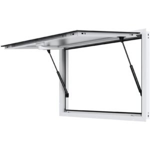 Concession Window for Food Truck, 36"x24" Aluminum Alloy Food Truck Service Window, Up to 85 Degrees Stand Serving Window with Awning Door & Drag Hook, for Food Trucks Concession Trailers