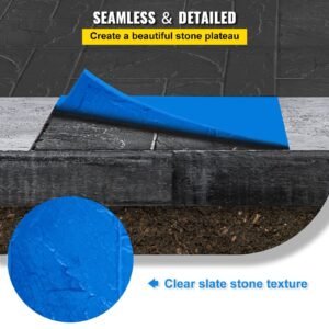 concrete texturing skin, 24"x24" concrete stamps mats set, polyurethane concrete stamping mats, slate concrete stamps, 4 pcs realistic concrete texture mat, concrete stamps for walls/floors