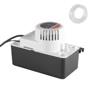 Condensate Removal Pump, 1/50 HP, 65 GPH, 15 ft Lift, 1/2 Gal Tank Automatic AC Condensation Pump with Float Switch & 20 ft Hose for Air Conditioner, Dehumidifier, Furnace, Ice Maker Water Drain