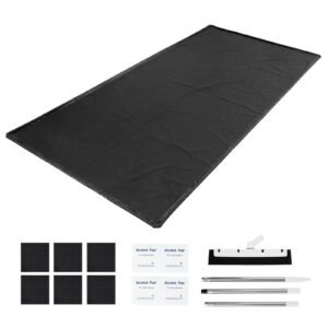 Containment Mat, 7 ft 9 in x 16 ft, Non-Slip PVC Garage Floor Mat with a Cleaning Squeegee, Heavy Duty Durable Waterproof Containment Protection from Snow, Rain and Mud for Cars Parking, Black