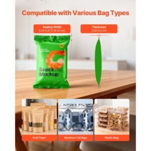 continuous bag band sealing machine, 0.24 0.47 in seal width, horizontal band sealer machine with ink printing, temp & speed adjustable, heat sealing machine for 0.001 0.03 in plastic bags