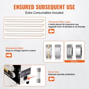 continuous bag band sealing machine, 0.24 0.47 in/6 12 mm seal width, horizontal band sealer machine with digital temperature control, bag sealer for 0.02 0.8 mm plastic bags with count function