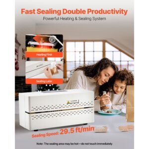 continuous sealing machine, 0.32 0.47 in seal width, automatic continuous band sealer with digital temperature control, automatic shutdown, heat sealing machine for 0.002 0.0.008 in plastic bags