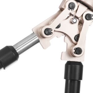 copper press tool tube fittings crimping kit, pro press crimper with 1/2", 3/4", 1" quick change jaws, 360° rotatable crimp tool & locking pin, extendable handle, meet astm b88 and b75 standard