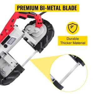 cordless band saw, 5 inch cut capacity, variable speed, handheld, 10a motor, for metal, wood, tubing, pipes, rebar, plastic