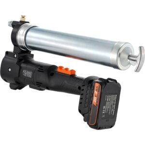 cordless grease gun, 20 volt, 10,000 psi, 39" long hose, electric grease gun kit professional high pressure battery powered grease gun with carrying case, two batteries & charger included, black