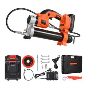 Cordless Grease Gun, 8000 PSI Max Pressure, 20V Electric Grease Gun with 2.0 Ah Battery & LED Light, 30-inch Long Hose & Carrying Case, Variable Speed Triggers, Vehicles or Machines Greasing