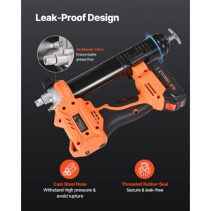 cordless grease gun, 8000 psi max pressure, 20v electric grease gun with 2.0 ah battery & led light, 35.4 inch long hose & carrying case, variable speed triggers, vehicles or machines greasing