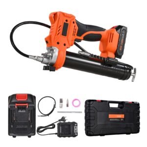 Cordless Grease Gun, 8000 PSI Max Pressure, 20V Electric Grease Gun with 2.0 Ah Battery & LED Light, 35.4-inch Long Hose & Carrying Case, Variable Speed Triggers, Vehicles or Machines Greasing