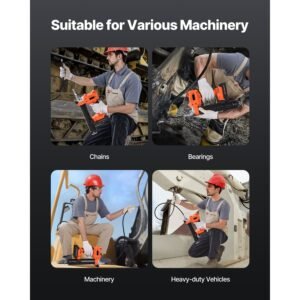 cordless grease gun, 8000 psi max pressure, 20v electric grease gun with 2.0 ah battery & led light, 35.4 inch long hose & carrying case, variable speed triggers, vehicles or machines greasing
