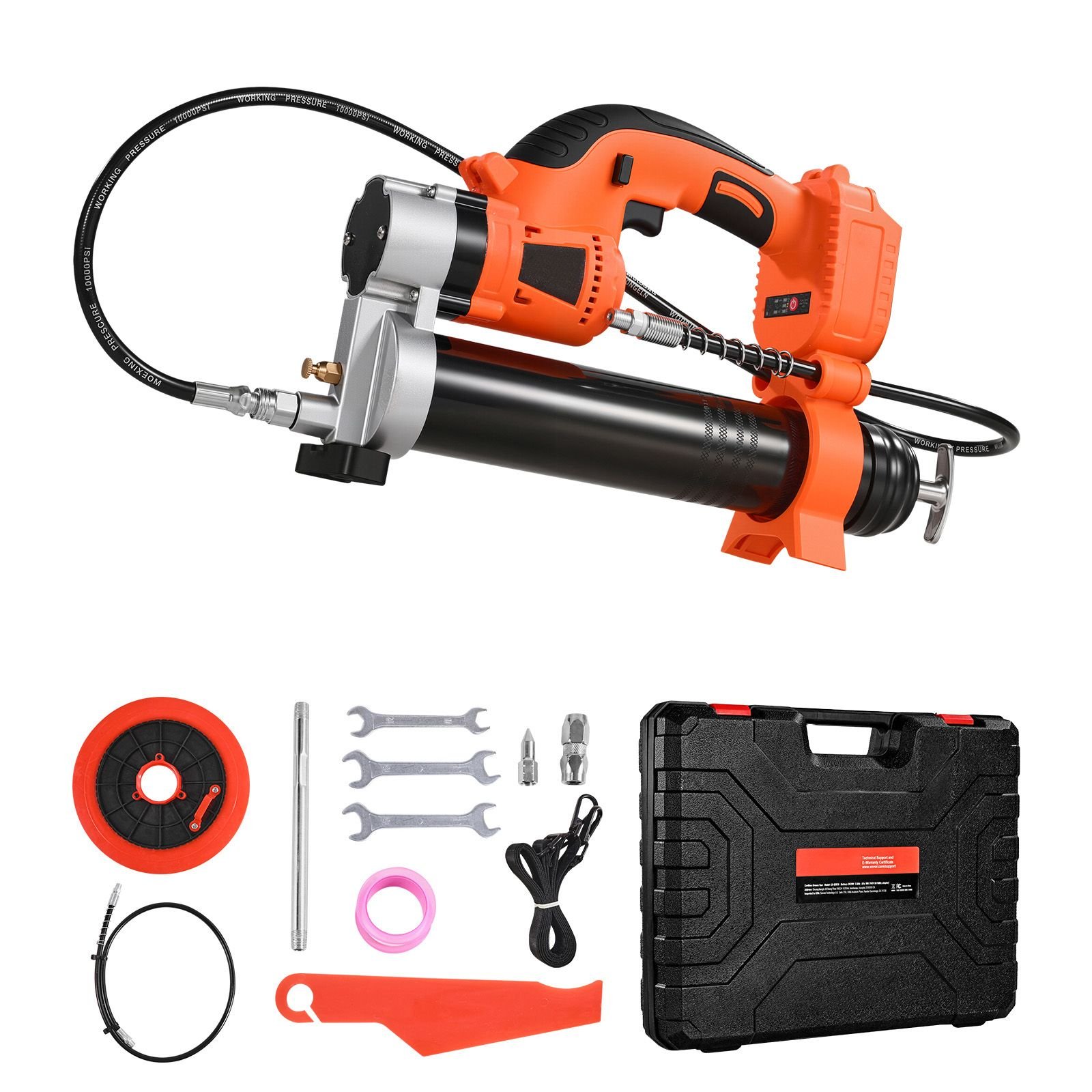 cordless grease gun, 8000 psi max pressure, electric grease gun with led light & 35.4 inch long hose, compatible with 18v makita batteries, suitable for greasing vehicles or machines(tool only)