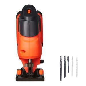 cordless jig saw, 20 v, 3000 spm blade speed, cordless jigsaw with battery and charger, led light, 6 variable speed, 0 45° bevel cuts, with 6 pcs blades, 4 orbital settings, for wood, metal