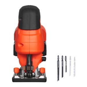 Cordless Jig Saw, 20 V Brushless Motor, 3500 SPM Blade Speed, Cordless Jigsaw with 6 pcs Blades, LED Light, 6 Variable Speed, 0- 45° Bevel Cuts, 4 Orbital Settings for Straight/Circle Cutting