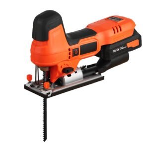 cordless jig saw, 20 v brushless motor, 3500 spm blade speed, cordless jigsaw with 6 pcs blades, led light, 6 variable speed, 0 45° bevel cuts, 4 orbital settings for straight/circle cutting