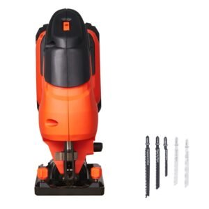 cordless jig saw, 20 v brushless motor, 3500 spm blade speed, cordless jigsaw with 6 pcs blades, led light, 6 variable speed, 0 45° bevel cuts, 4 orbital settings, for wood and metal cutting