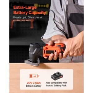 cordless oscillating tool, 20v oscillating multi tool kit with 6 variable speeds 8500 17000 opm, 3.2° oscillation angle, 2.0ah battery pack & charger, 12pcs saw accessories & led work light