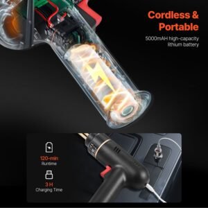 cordless plastic welder, 120w plastic welding gun with 400pcs 4 types hot staples, rechargeable hot staple welding gun, plastic car bumper repair kit for kayak, toys, plastic crack repair