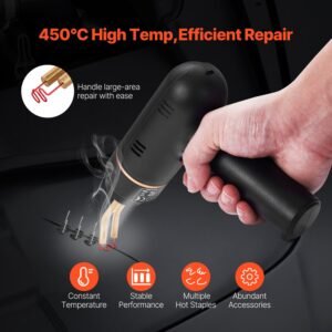 cordless plastic welder, 120w plastic welding gun with 400pcs 4 types hot staples, rechargeable hot staple welding gun, plastic car bumper repair kit for kayak, toys, plastic crack repair