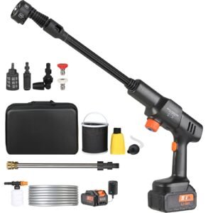 cordless pressure washer, 652 psi 1.0 gpm portable power cleaner, handheld high pressure car washer gun with 4.0ah battery, charger, 6 in 1 nozzle, for home/floor cleaning & watering