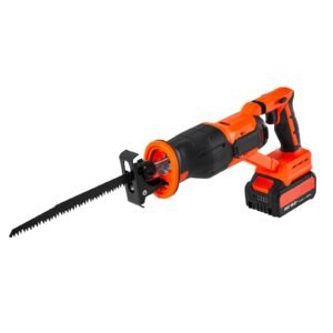 cordless reciprocating saw, 20 v, 3000 spm variable speed, 1 inch stroke length, electric reciprocating saw with battery, charger, 8 blades, and carrying bag, for wood and plastic cutting