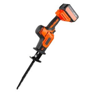 cordless reciprocating saw, 20 v, 3000 spm variable speed, 1 inch stroke length, electric reciprocating saw with battery, charger, 8 blades, and carrying bag, for wood, metal and plastic cutting