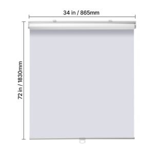 cordless roller shades, 34 x 72 in, pull down blackout blinds for windows room darkening, thermal insulated, easy to install, blackout roller shades for bedroom, bathroom, home, office, white