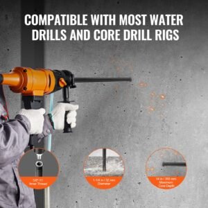 core drill bit, 1 1/4" wet diamond core drill bits, 14" drilling depth concrete core drill bit, 5/8" 11 inner thread, laser welding, diamond wet coring bit for concrete brick and block