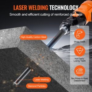 core drill bit, 1 1/4" wet diamond core drill bits, 14" drilling depth concrete core drill bit, 5/8" 11 inner thread, laser welding, diamond wet coring bit for concrete brick and block