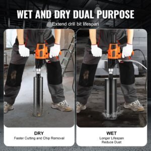 core drill machine, 0.8 6.3in drilling diameter handheld diamond core drill rig with carrying case, 2000w rugged concrete core drill, wet and dry use, for drilling concrete and mixing paint