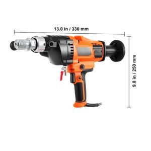 core drill machine, 0.8 6.3in drilling diameter handheld diamond core drill rig with carrying case, 2000w rugged concrete core drill, wet and dry use, for drilling concrete and mixing paint