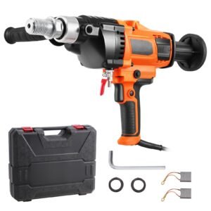 core drill machine, 0.8 6.3in drilling diameter handheld diamond core drill rig with carrying case, 2000w rugged concrete core drill, wet and dry use, for drilling concrete and mixing paint