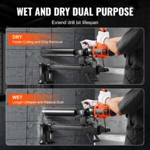 core drill machine, 0.8 6.3in drilling diameter handheld diamond core drill rig with stand and core drill bit, 2000w rugged concrete core drill, wet and dry use, for concrete, brick, marble