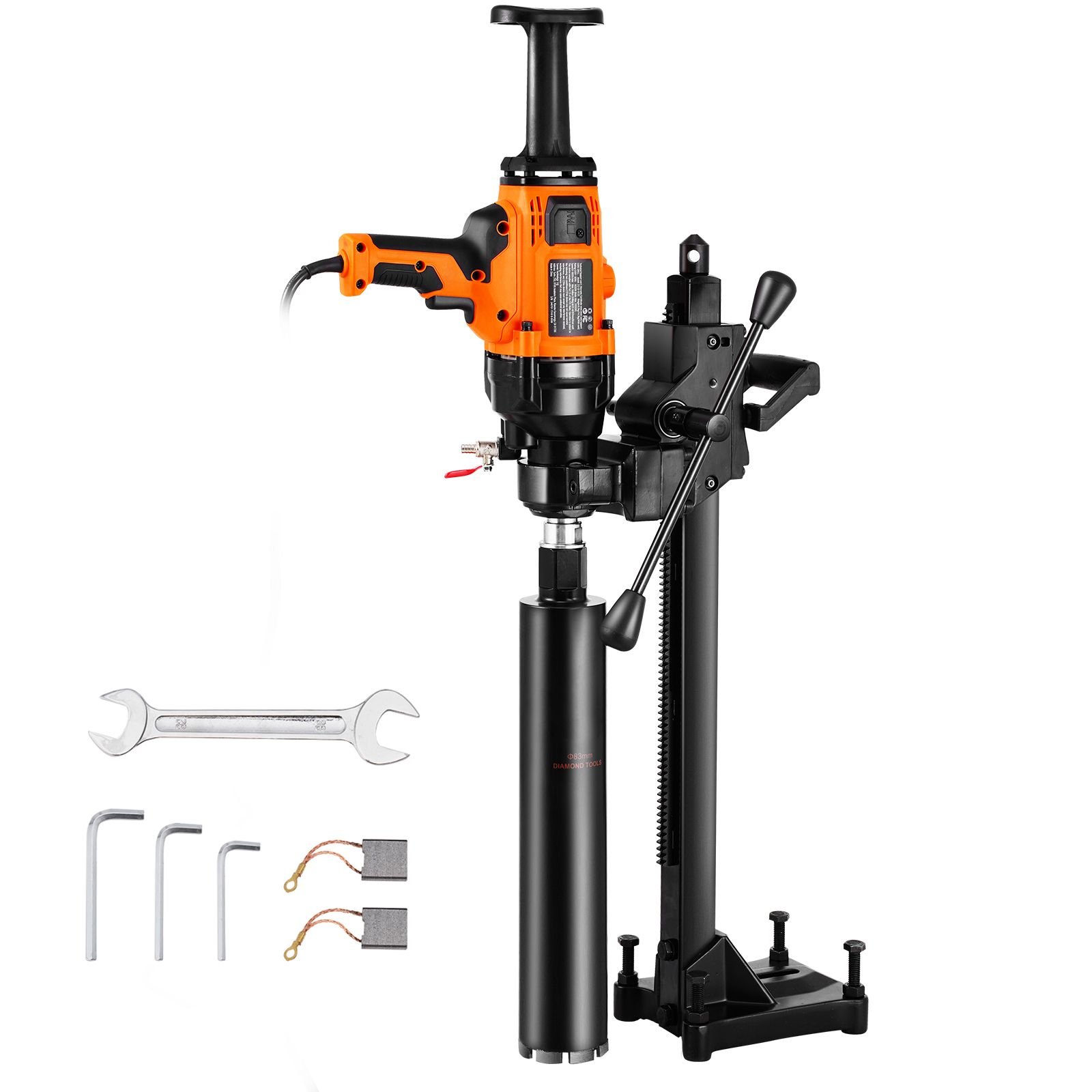 core drill machine, 0.8 6.3in drilling diameter handheld diamond core drill rig with stand and core drill bit, 2000w rugged concrete core drill, wet and dry use, for concrete, brick, marble