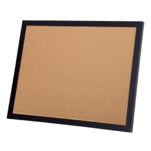 cork board, 36x24 inches bulletin board with mdf sticker frame, vision board includes 10 pushpins, for display and decoration in office home and school