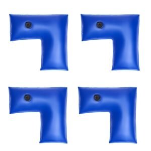 Corner Pool Water Tubes, 4 Pack 22.4 x 22.2 in, Corner Winter Water Bags with Leakproof Screw Cap, 0.4mm Heavy Duty PVC, Cold-Resistant Weights for Inground Swimming Pool Covers