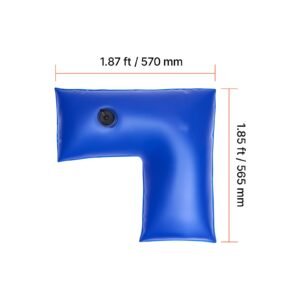 corner pool water tubes, 4 pack 22.4 x 22.2 in, corner winter water bags with leakproof screw cap, 0.4mm heavy duty pvc, cold resistant weights for inground swimming pool covers
